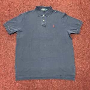 Vintage Polo Ralph Lauren Men's Classic Fit Short Sleeve Polo Shirt Blue with Re